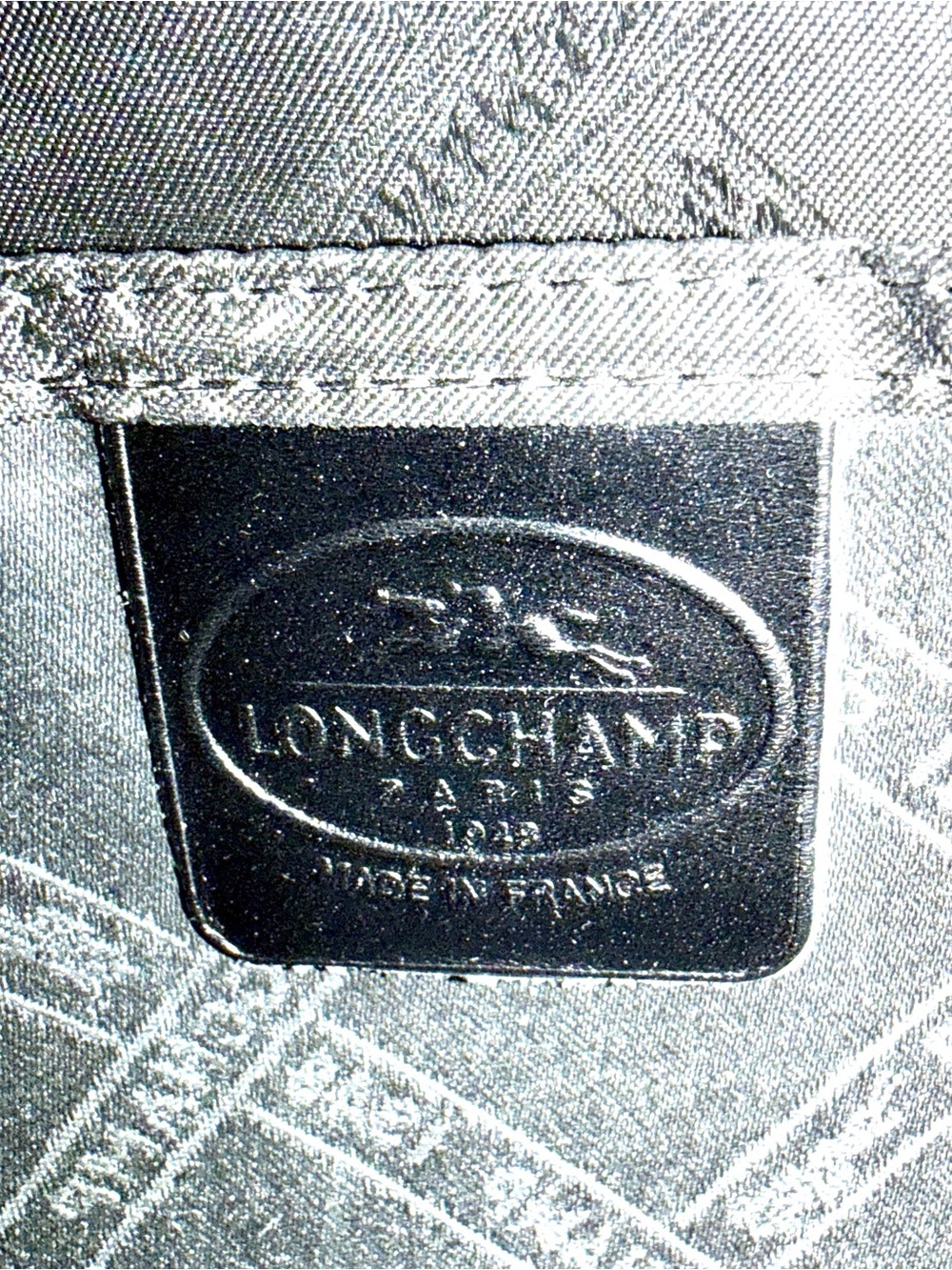 Longchamp Vintage Black Leather East West Medium Shoulder Bag Flap Buckle Rare - Picture 12 of 12